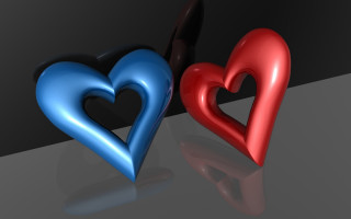 Two hearts different colors bottom 2 - the image free wallpaper