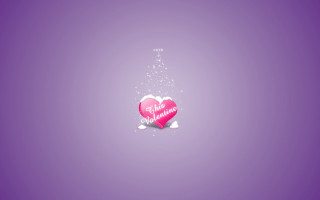 Pink heart message purple background 6 - snow flake free wallpaper
