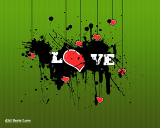 Green background red heart love 2 - carlos trillo name free wallpaper