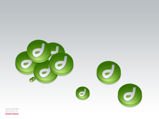 Green letters floating white background - a green circle free wallpaper
