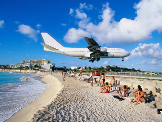 Plane beach people sand water - david lachapelle free wallpaper
