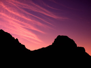 Mountain range pink sky clouds 21 - a mountain range free wallpaper