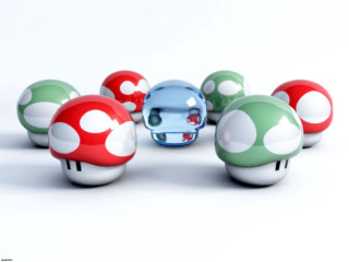 Mushrooms colored white surface background 3 - ray free wallpaper