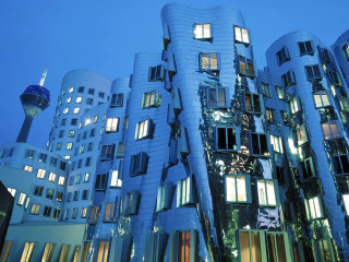 Tall building clock windows side 3 - cubist free wallpaper