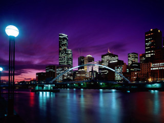 City skyline bridge river night 50 - the water free wallpaper