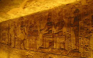 Ancient egyptian writing wall clock - a wall free wallpaper