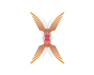 Fish with two wings pink - concept design free wallpaper