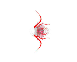 Red white abstract design swirl 2 - abstract design free wallpaper