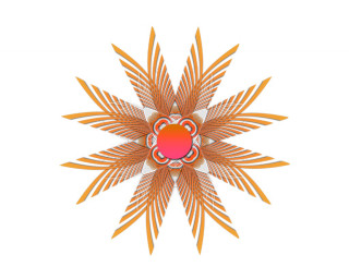 Red orange flower white center - orange leaf free wallpaper