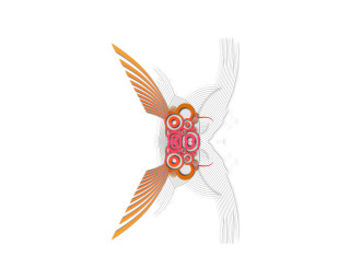 Red orange fish wings spread - back side free wallpaper