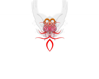 Red white bird circles ribbon - ribbon free wallpaper