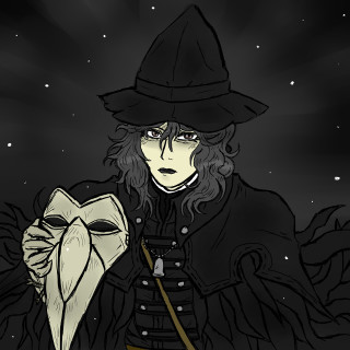 Person hat mask night sky - bloodborne free wallpaper