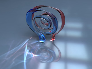 Blue red object red cord - end free wallpaper