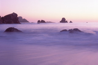 Beach rocks water sunset pink 3 - rock and water free wallpaper