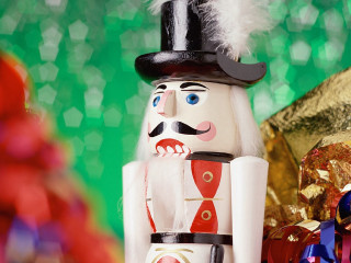 Nutcracker tophat mustache redtie goldbox - a red tie free wallpaper