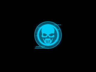 Blue glowing skull black background - doc hammer free wallpaper