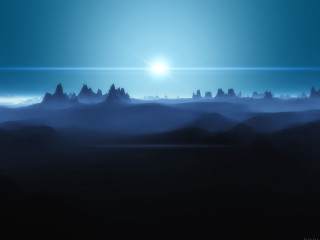 Blue sky sun mountains horizon 2 - derold page free wallpaper for desktop