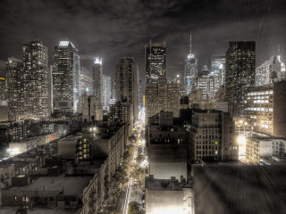 City skyline night dark sky 2 - a few building free wallpaper