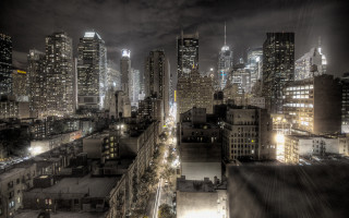 City night tall buildings lit 10 - ashcan school free wallpaper
