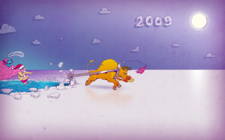 Cartoon character attacking pig sky 3 - a sky background free wallpaper for desktop