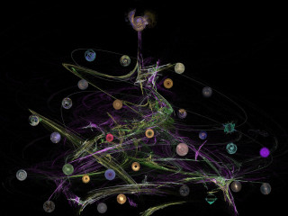 Colored circles black background artwork - an abstract painting free wallpaper