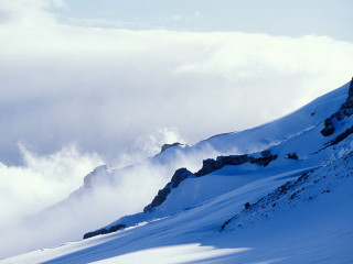 Skiing clouds mountain person snowy - murata range free wallpaper