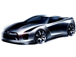 Silver sports car drawing style - futuristic free wallpaper