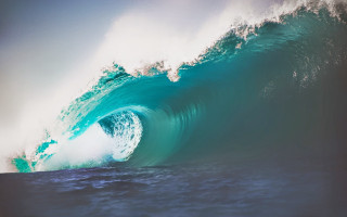 Large wave breaking person ocean - anthony s waters free wallpaper