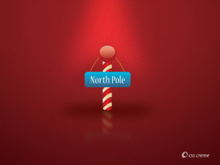 Red background blue sign northpole - a candy cane free wallpaper