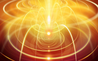 Spiral light energy dark background - yellow center free wallpaper