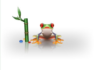 Frog bamboo plant red eyes 2 - adobe photoshop free wallpaper