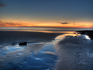 Beach water sunset clouds sky 4 - digital photography free wallpaper