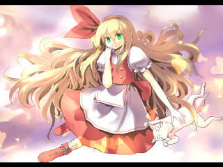 Girl long hair bow flying - hint of yayoi kasuma free wallpaper