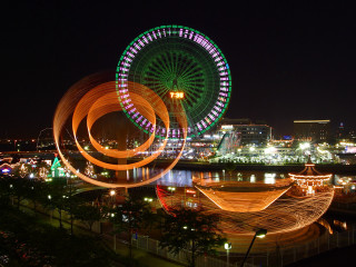 Ferris wheel night lights city 4 - a ferris wheel free wallpaper