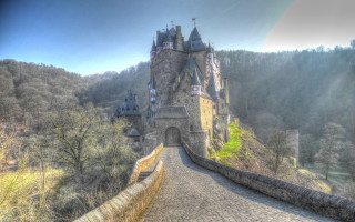Castle bridge walkway medieval matte - a walkway free wallpaper
