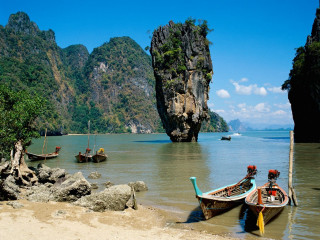 Boats lake mountains ocean rocks - top of a lake next free wallpaper