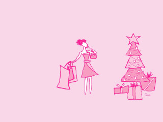 Woman shopping bag christmas tree - lyco art free wallpaper