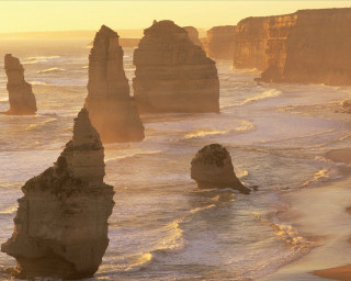 Rocks water beach cliff waves 5 - wave free wallpaper