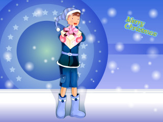 Boy holding teddy christmas tree - merry free wallpaper