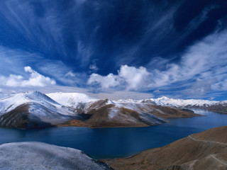 Lake mountains high altitude blue - amir zand free wallpaper
