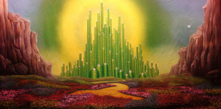 Green castle yellow light trees - a yellow light free wallpaper
