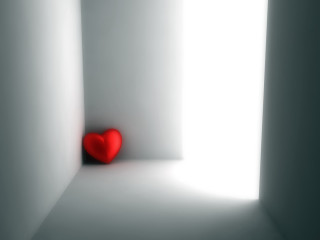 Heart shaped object white room - a white room free wallpaper