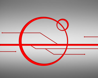 Red circle white background lines 3 - a wireframe diagram free wallpaper