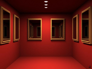 Red room mirrors red floor - chiharu shiota free wallpaper