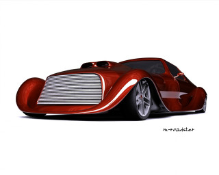 Red car drawing white background - a black stripe free wallpaper