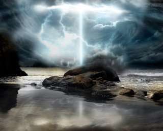 Cross water storm sky clouds - the middle of a body free wallpaper