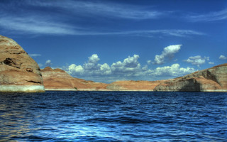 Water rocks blue sky clouds - cloud above free wallpaper