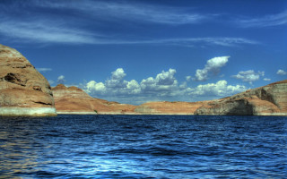 Lake sky clouds rocks beach - cloud above free wallpaper