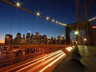 City skyline night bridge water 7 - a bridge over water free wallpaper
