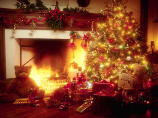 Christmas tree presents teddy bear 3 - a teddy bear free wallpaper